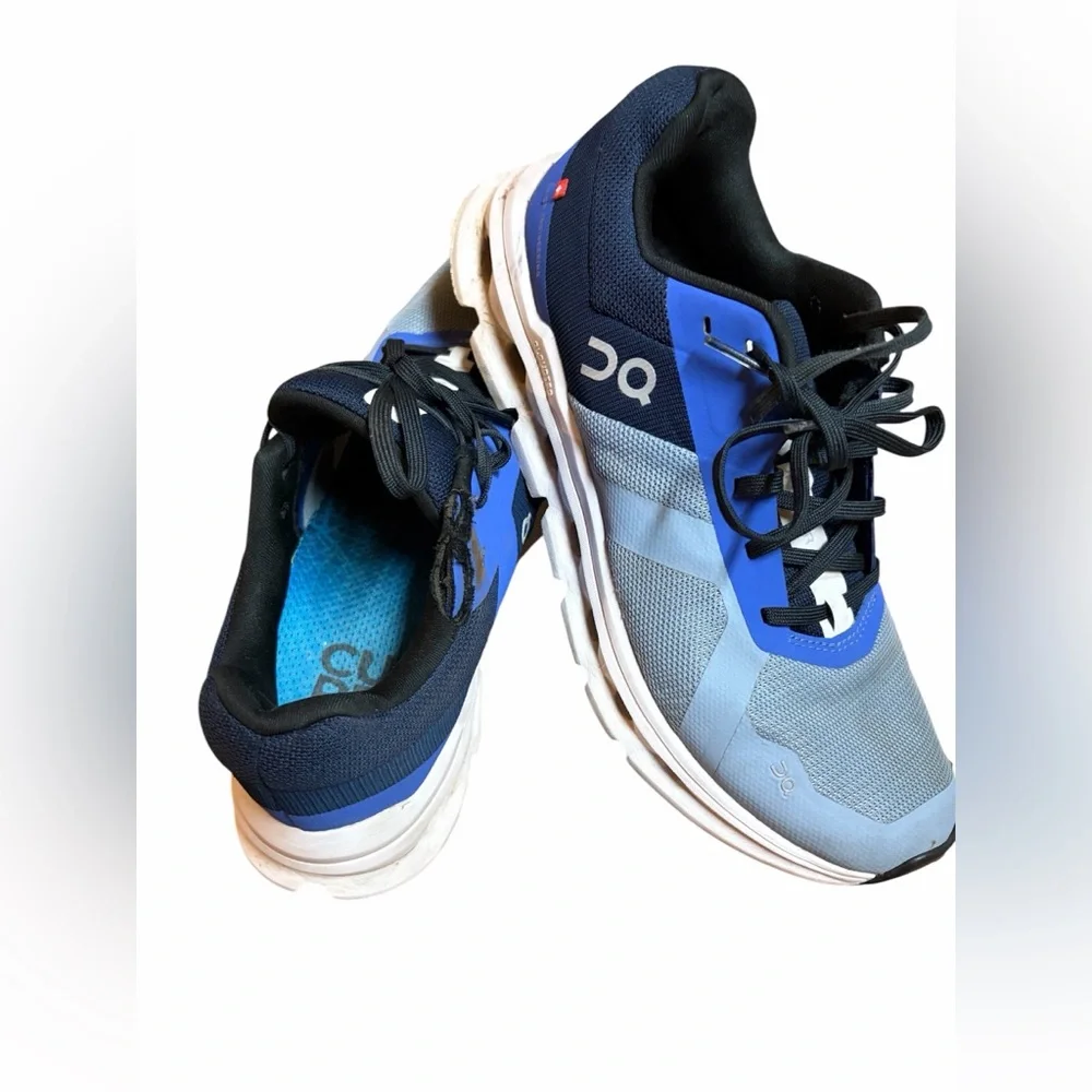 On Cloud Blue and Gray Athletic Sneakers